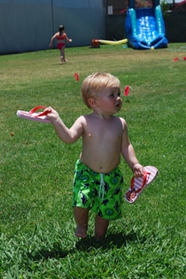 Young and Younger had a great time.... can you remember the feel of grass under your toes????