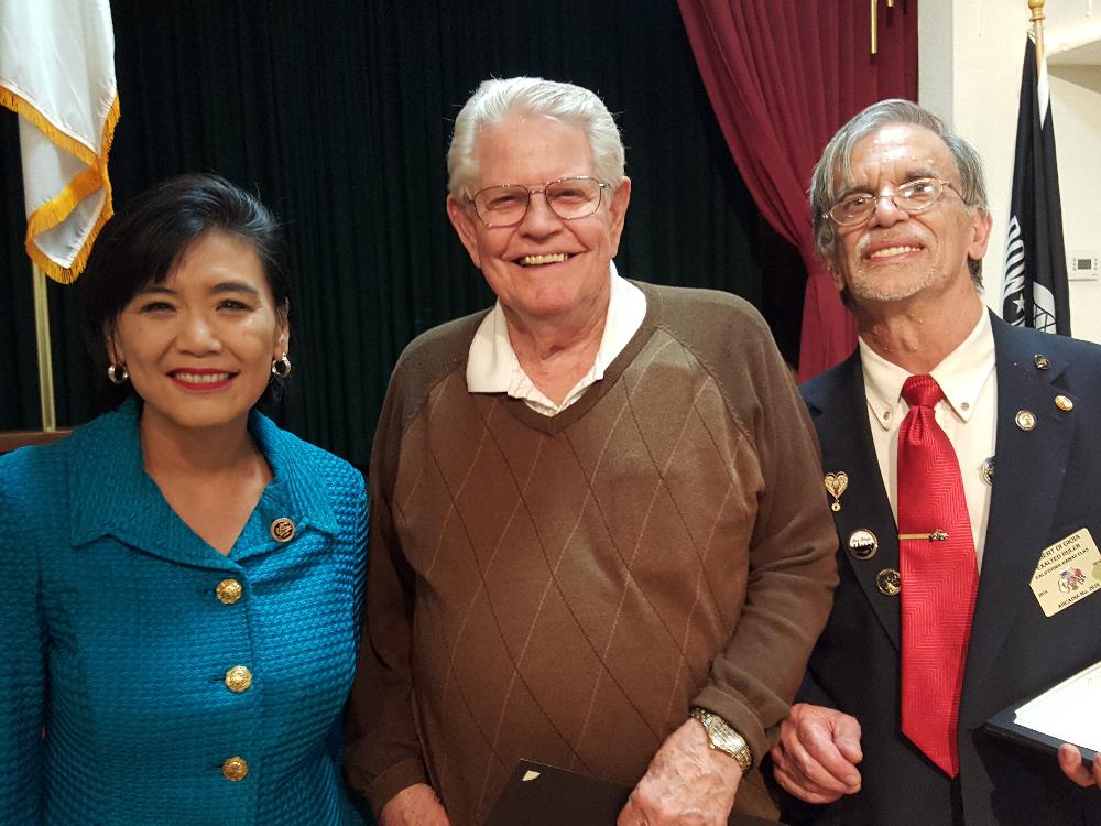 Fund Raiser for Vietnam Monument
L to R: Judy Chu, U.S. Congresswoman, Jack Carlton, Lodge Secretary and Rob DiGioia, Exalted Ruler.