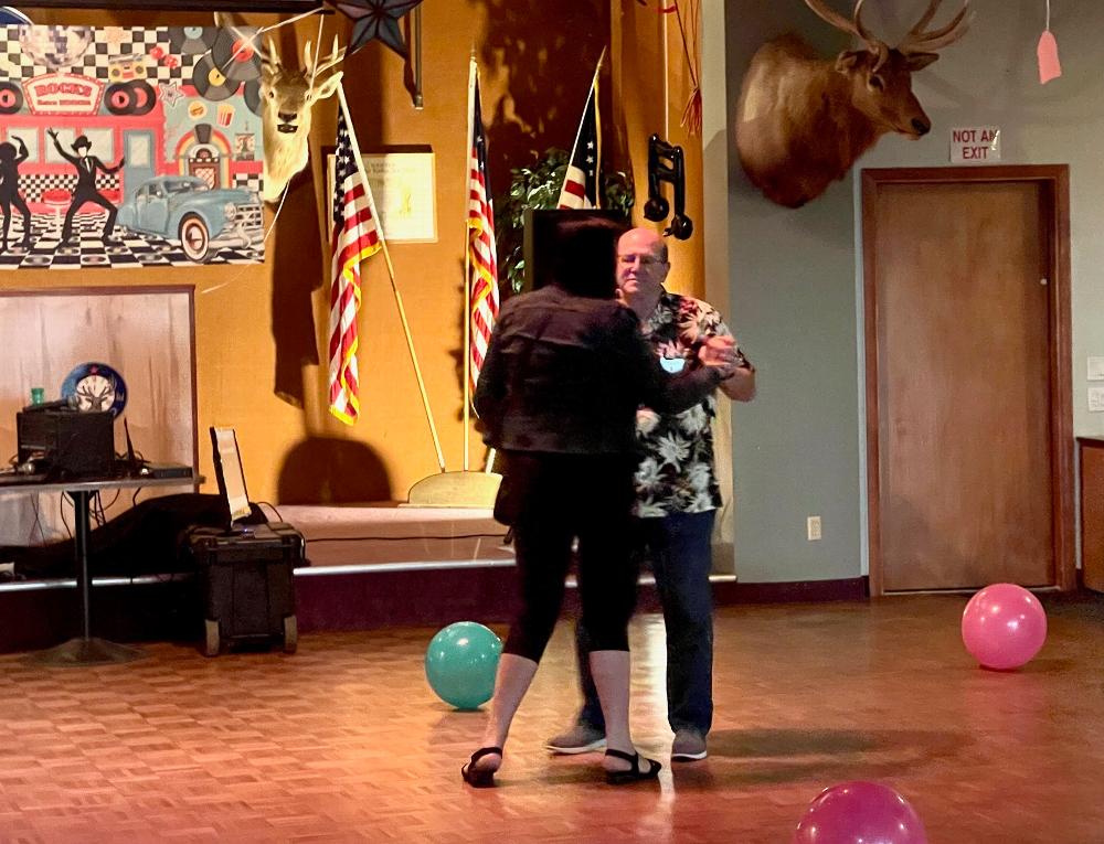 Greg and Shirley glide across the parquet at the Sock Hop.
