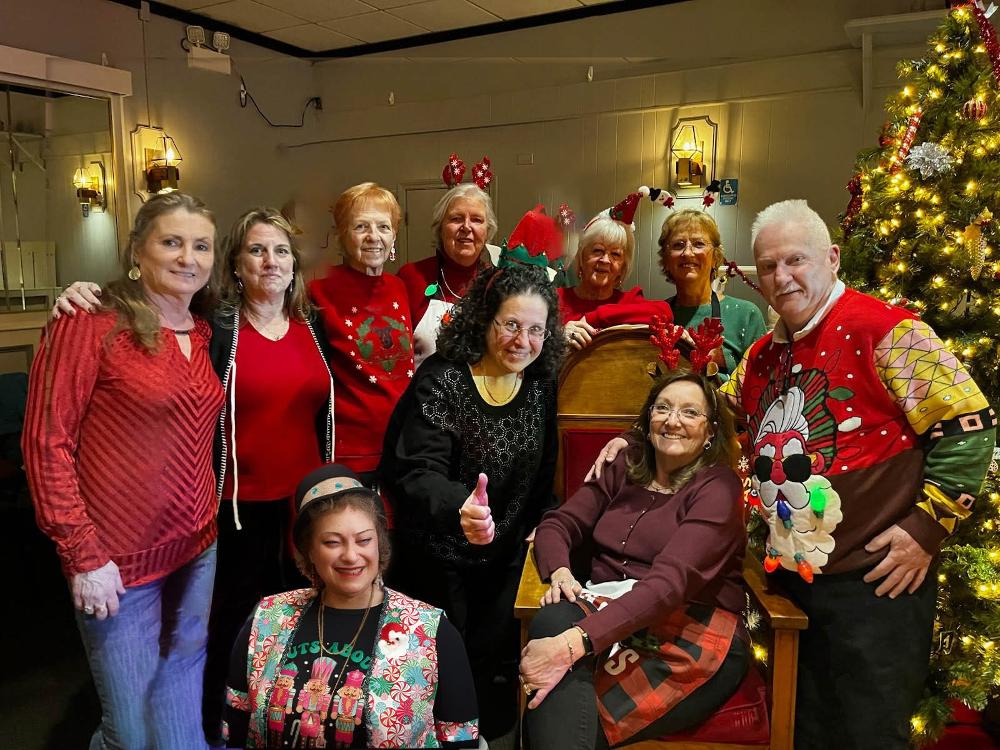 Members of the Christmas Party Committee Patty McDonald, Susan O'Byrne, Melanie Donovan, Barbara Sullivan, Betty Burke, Bonnie Smith Chair, John Lehner, Second Row :Millie Savage, Audrey Mallock, Elizabeth DeYoung Co Chair