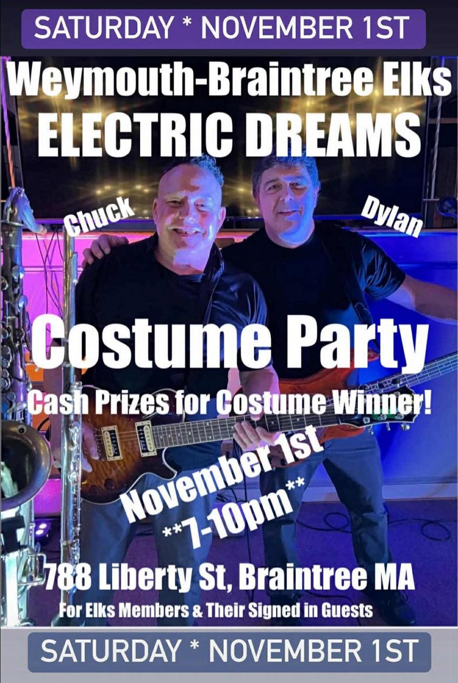This Saturday  November 1, 2025 Halloween Costume Party with Chuck Palmer and Dylan in the members lounge. 