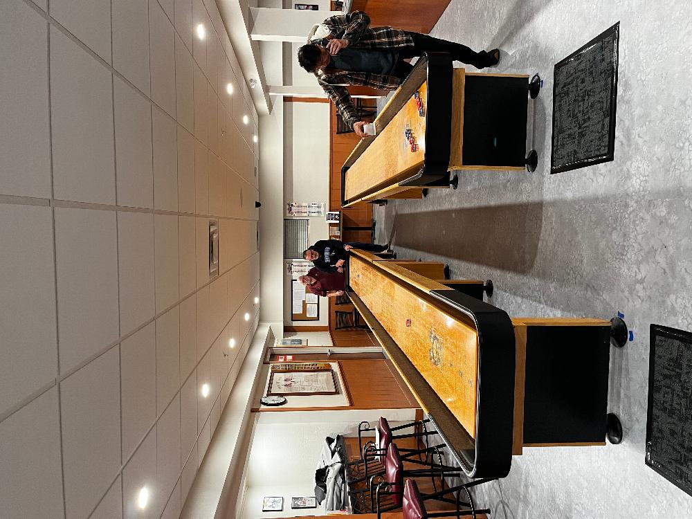 Members Shuffle Board Tables League Plays Every Thursday night @6:30 