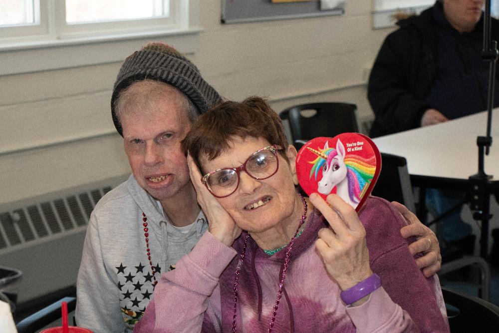 Rose and Dan With Valentine Candy Boxes given by the Elks