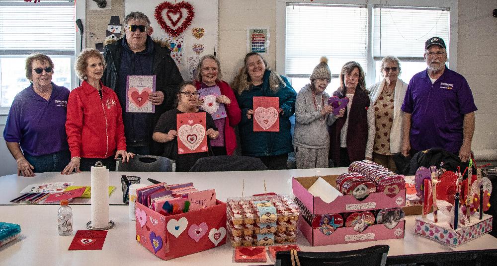Weymouth Braintree Elks Giving  Valentines day Cards , Gifts and Candy to the Arc South Shore