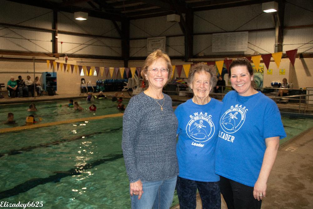 Bonnie Smith Chair of Christmas Party Committee, June Donovan Founder of SWASC, And Katie Bacon Leader of SWASC