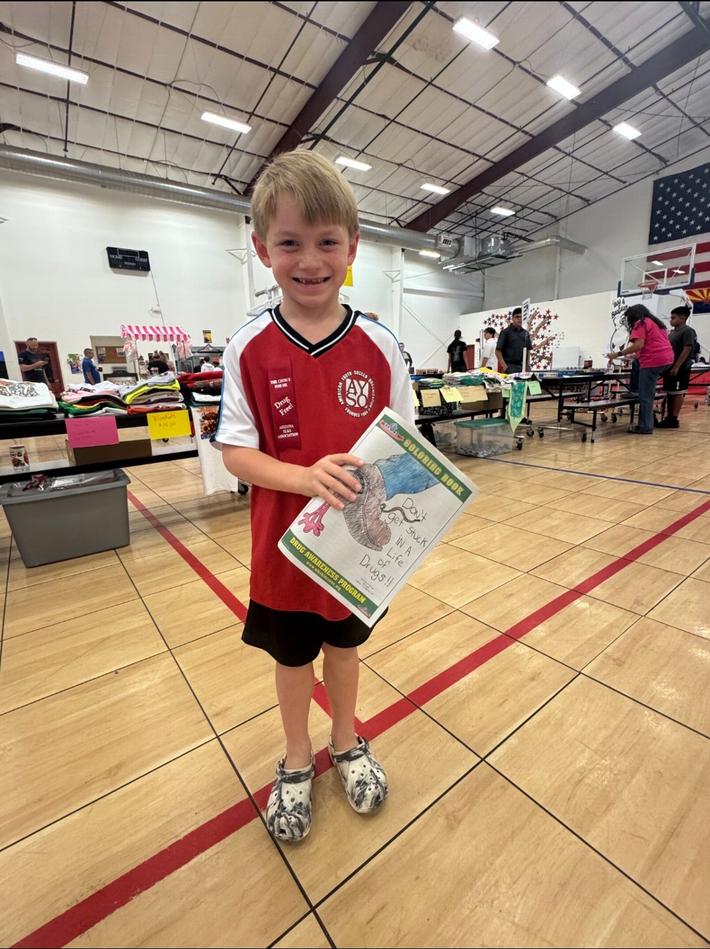 MALC Car Show Drug Awareness booth little visitor.