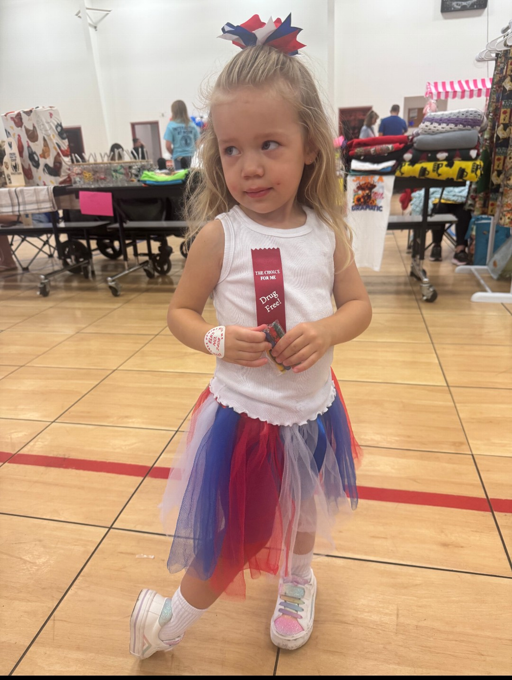 MALC Car show drug awareness booth little visitor.