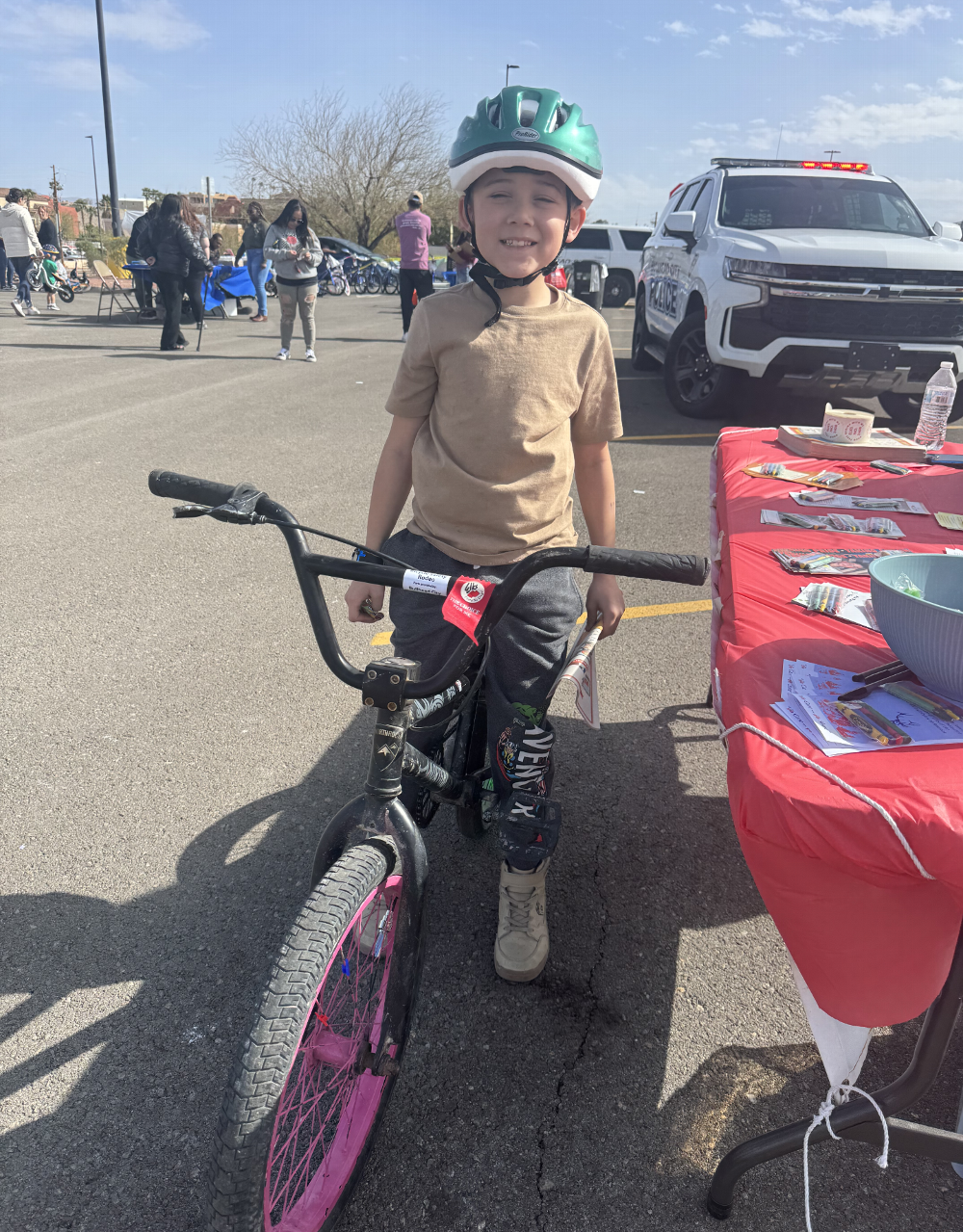Drug Awareness booth and bike rodeo attendee.