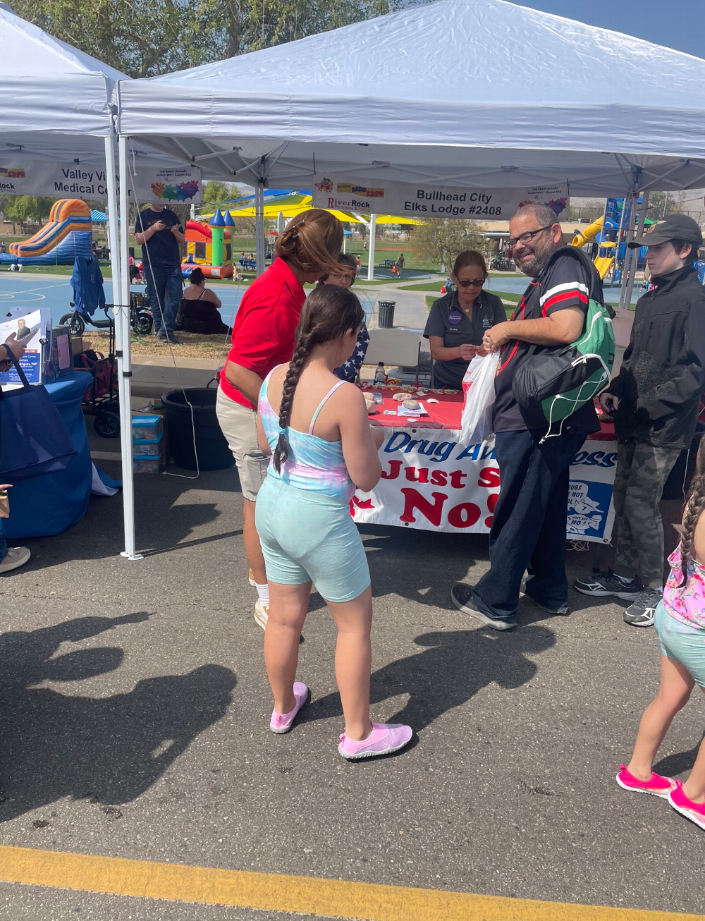 Visitors to our Drug Awareness booth that was set up at the Bullhead City Kiwanis Kids Expo in Bullhead City.