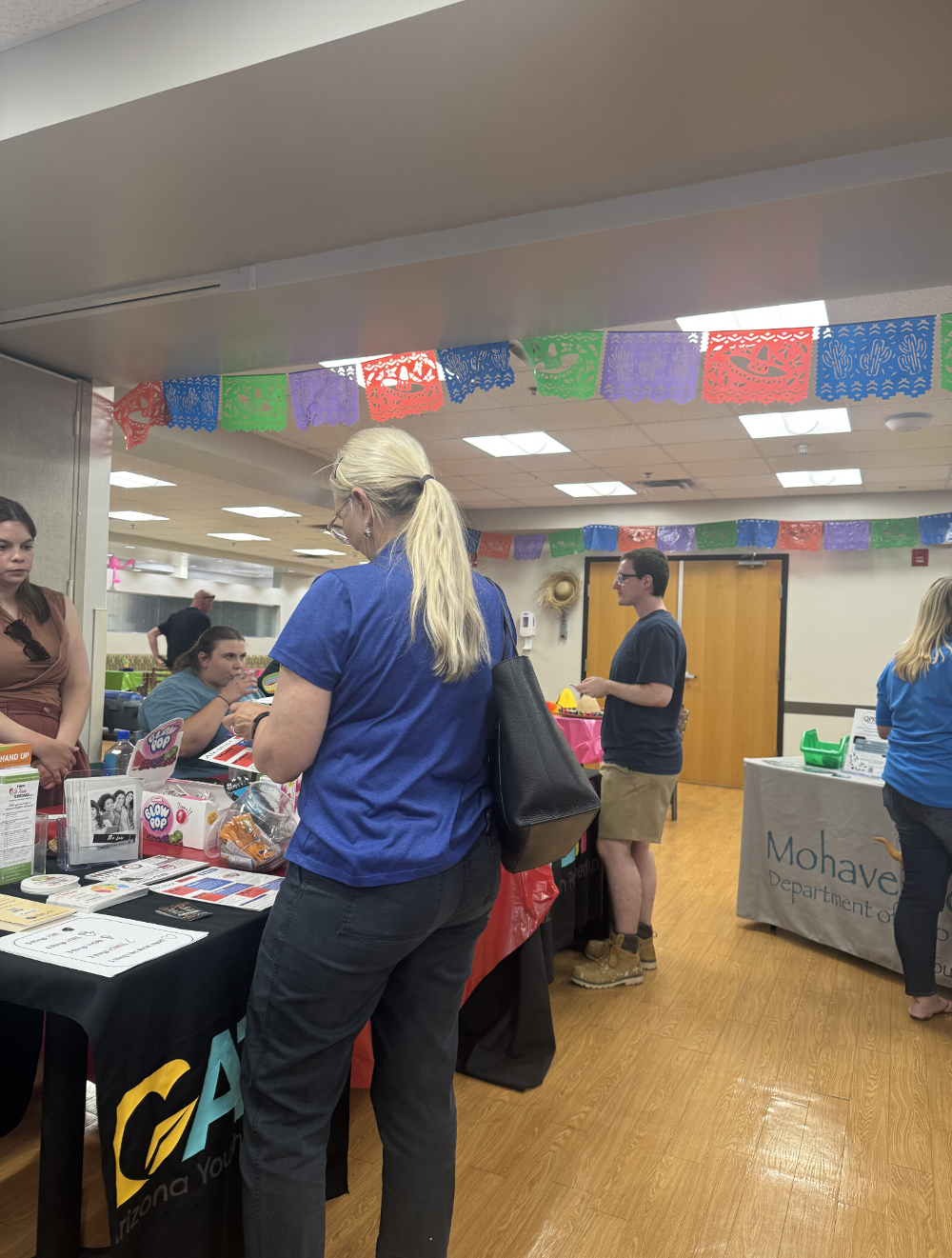 Visitors to Drug Awareness booth.