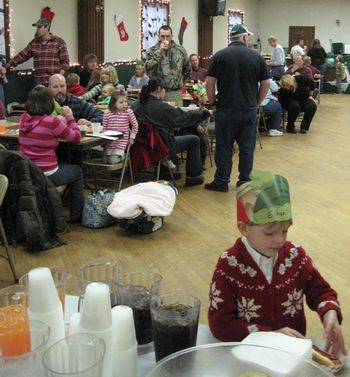 One of our attendees helping himself to another hot dog