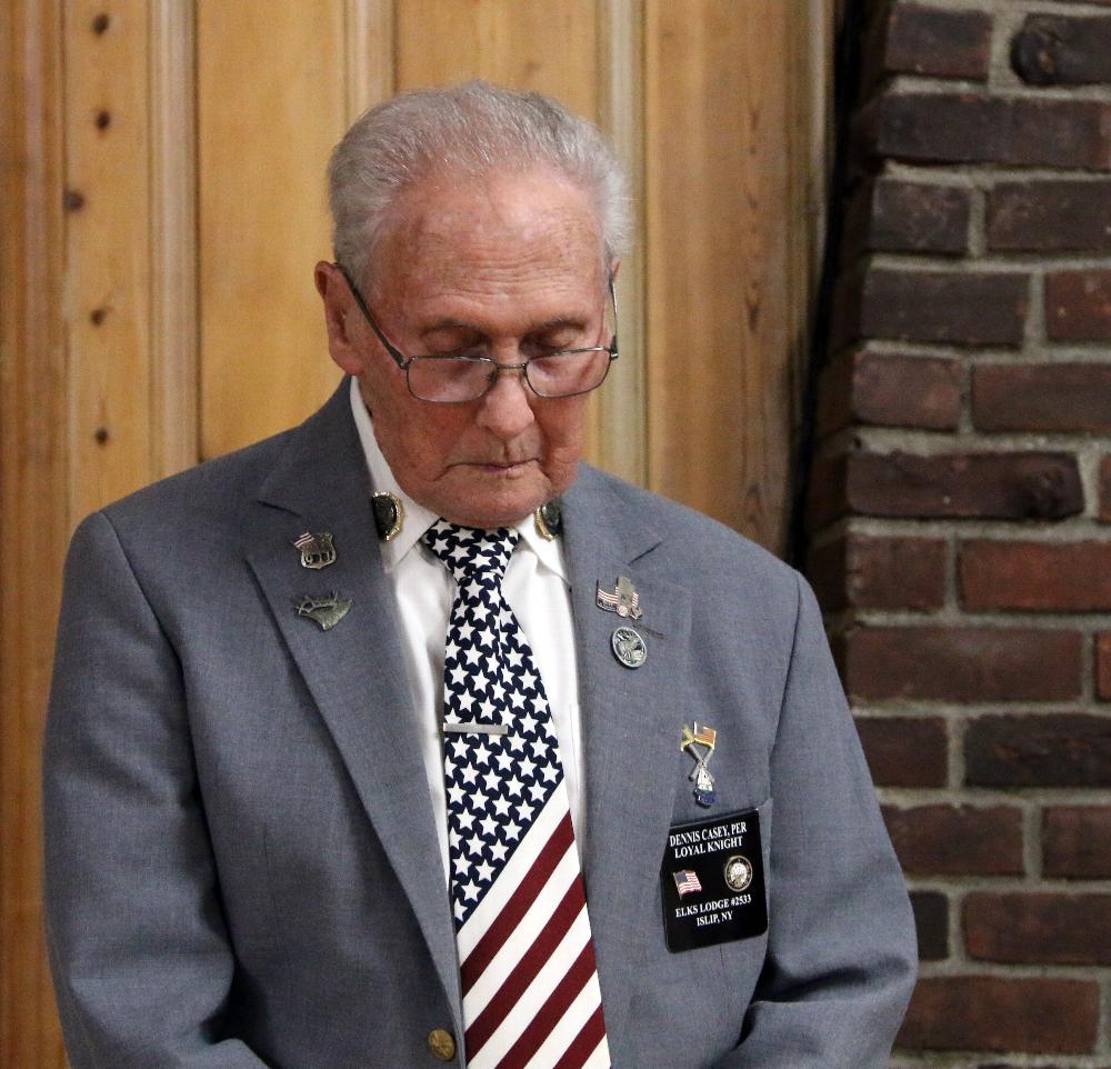 Long time Islip Elks member, Loyal Knight Dennis Casey at the 2025 Flag Day Ceremony 