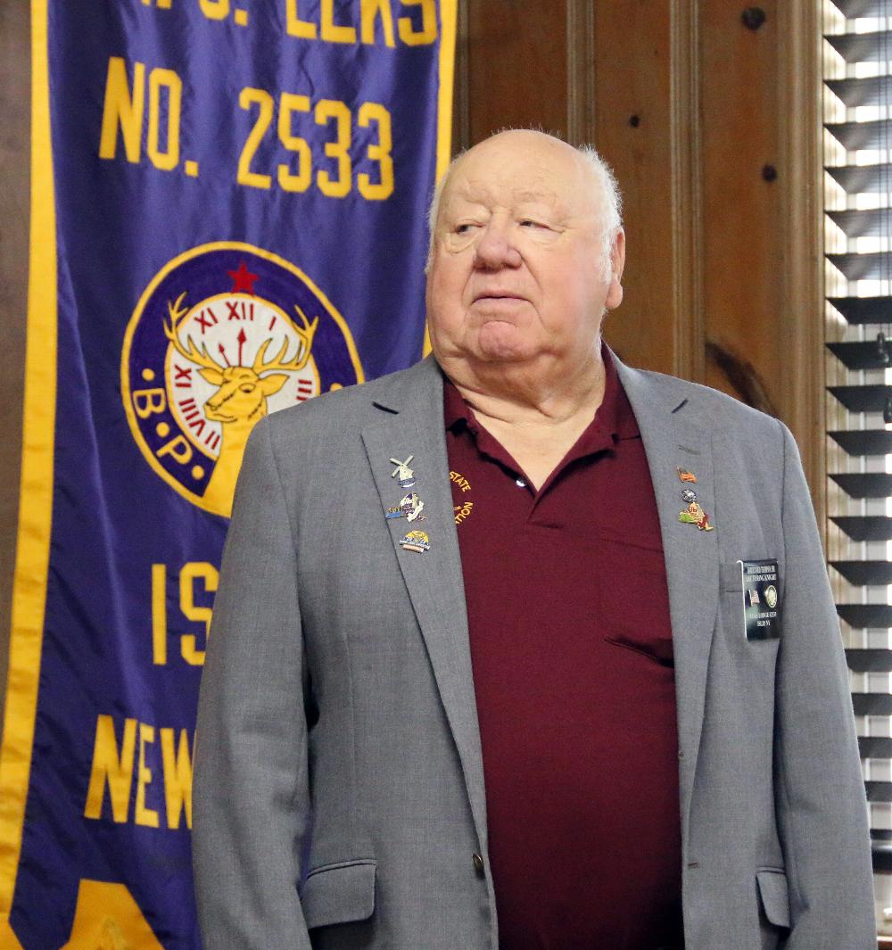 Islip Elks Loyal Knight Harold Thompson during the Flag Day Ceremony 