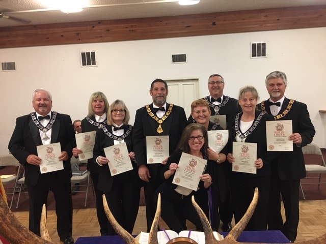Poway Lodge Officers with ER Dave Mullett, PER who recd certificates for completing the Officer Training Quiz  10.22.2019
Good job team!