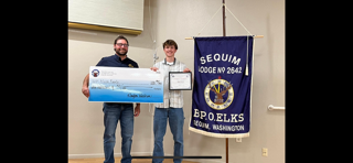 Our October 2024 Student of the month is Mason Rapelje. He's the son of Linsay & Isaac Rapelje.  Mason is a sophomore from Sequim High School and carries a 4.0 GPA.  Mason has lived in Sequim his entire life.

His favorite subjects are Math & Science.  His present courses include UW Pre-calc; UW chemistry, AP seminar, AP world history, weights & BYU Spanish II.  He is also a member of the Interact Club.  Mason plays basketball, tennis & soccer.

While not in school Mason enjoys river fishing, tying lures, stock investing and with 2 friends he started their own landscaping business.  

He's not certain of the path he wants but plans on attending a 4-year university and possibly play basketball.  He would like to major in a STEM-focused degree (medical field) or engineering.   Keep up the great work Rapelje family!

