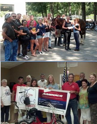 Using our 2012 Gratitude Grant to make donations to Chariot Riders and AmBuc's.